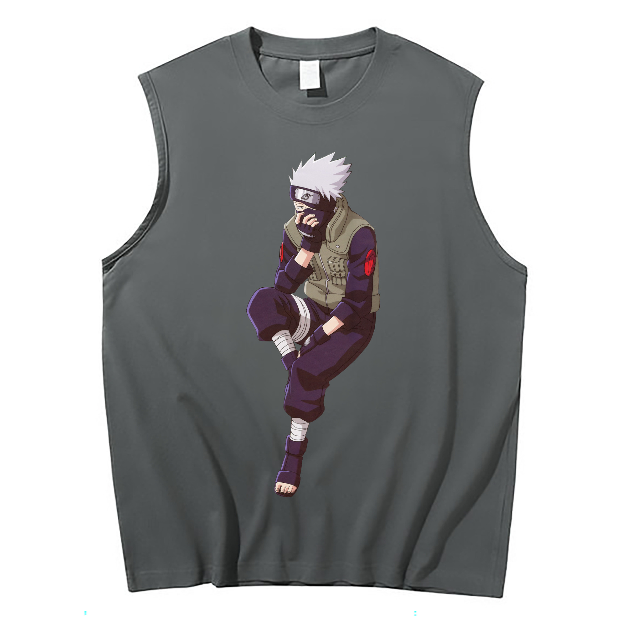 （画像用） NARUTO -ナルト- はたけ カカシ Hatake Kakashi コットン100％タンクトップ（フロントプリント）